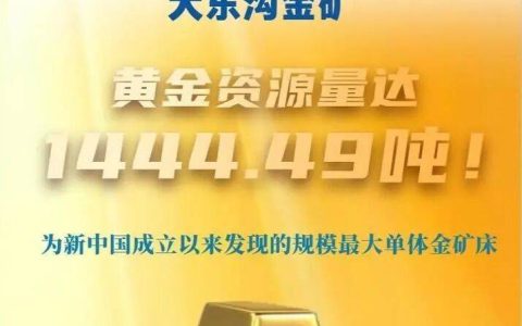我国又一世界级金矿探明，含金量1444.49吨！
