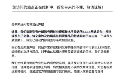 ELLE网站发布声明称被黑 网友：太离谱 不然就是自导自演