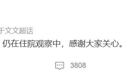 于文文工作室回应：目前没有生命危险，仍在住院观察