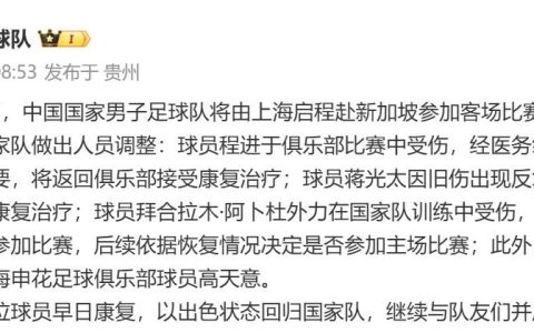 国足公布球员伤病情况